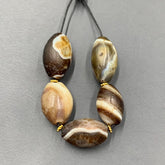 Authentic Antique Ancient Old Himalayan Indo Tibetan Sulumani Agate Beads 5PCS